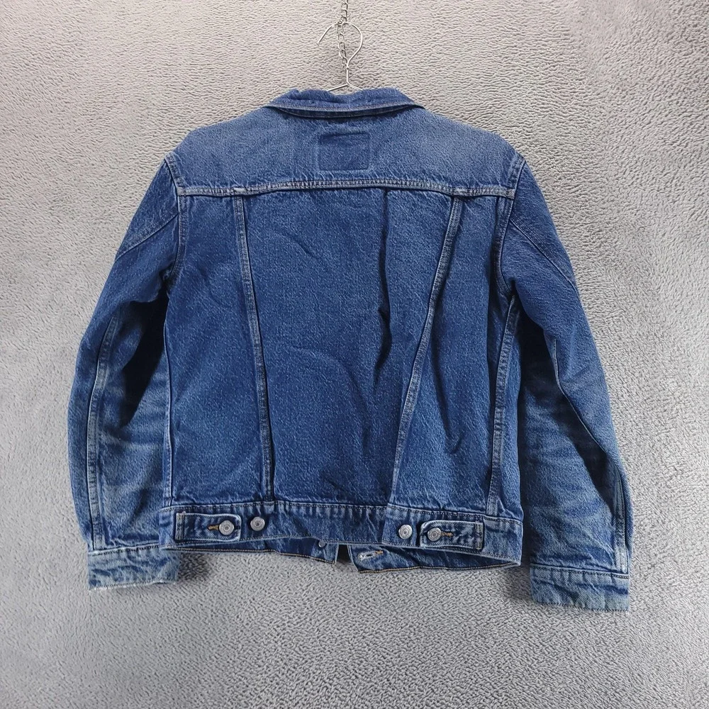 Levis Jacket Mens S Blue Denim Trucker Quilted Lined Button Front Pockets Casual